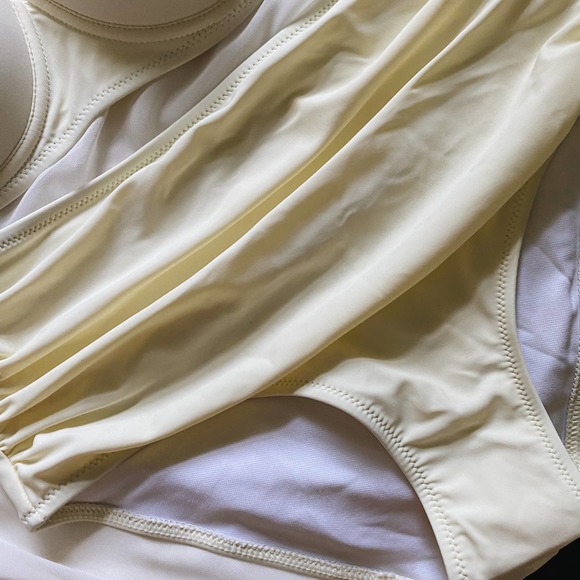 Ivory Yellow High Waist Ruffle Strap Bikini - Picture 7 of 9